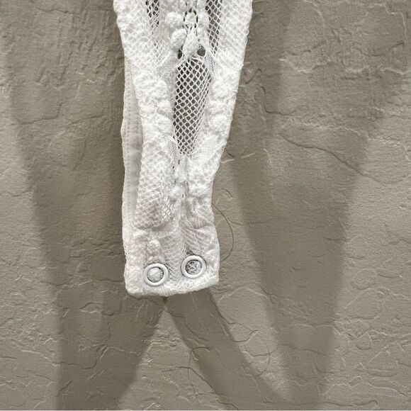 Bardot Adoni Lace Bodysuit White Sheer High-Cut Thong L NWT - Picture 11 of 14